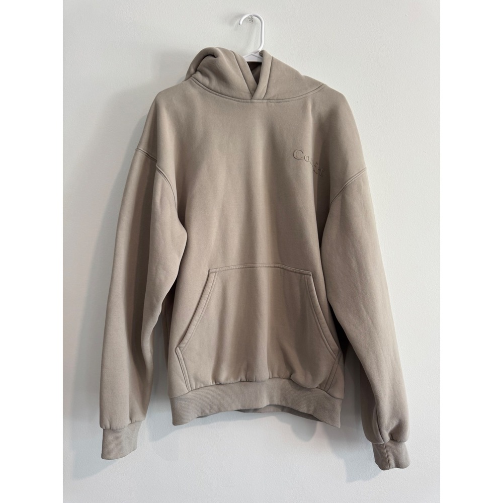 Comfrt Signature Hoodie Unisex Small Tan Sand Oversized Fleece Pullover